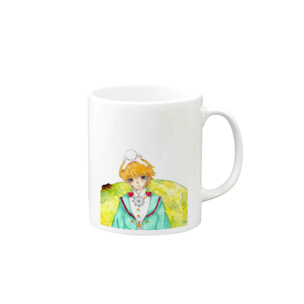 TsukinoYorukoの星の王子様 Mug :right side of the handle