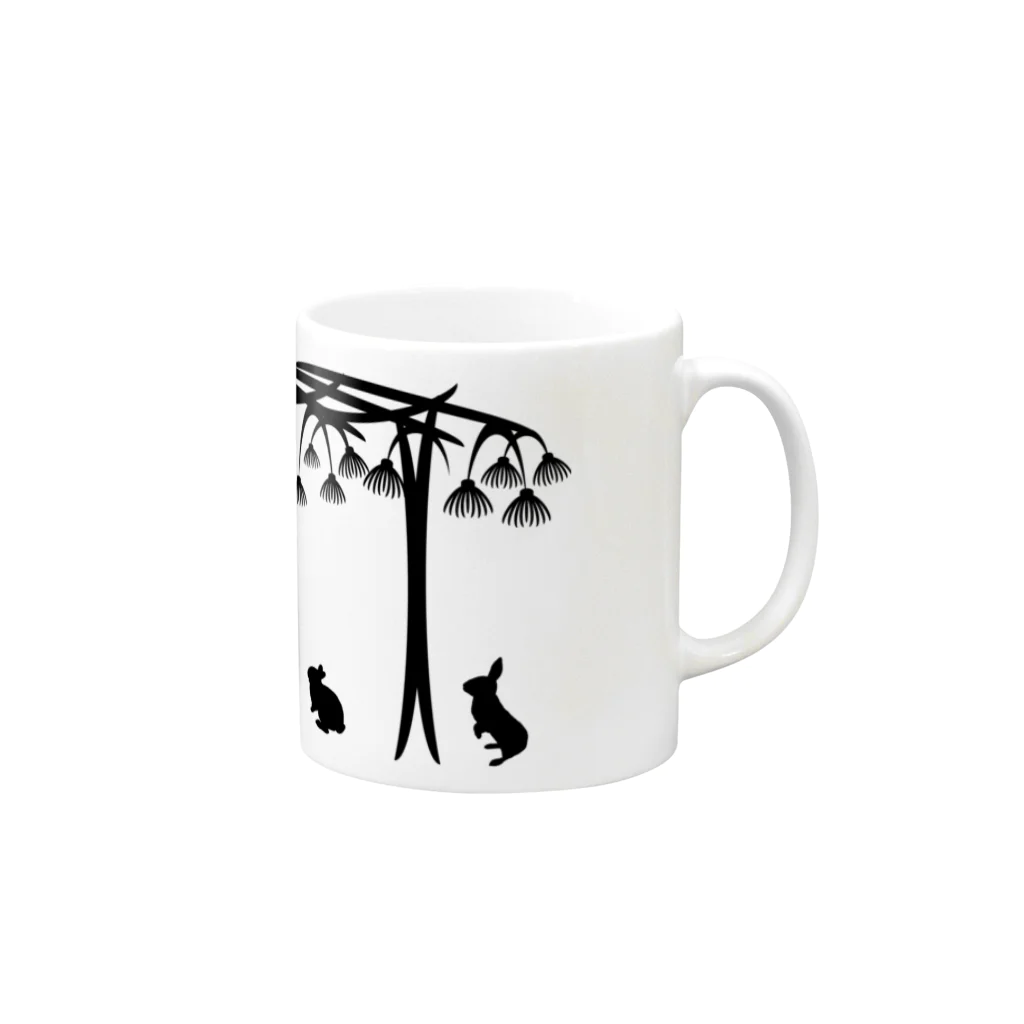 うさぎのきた道&の白黒木兎d Mug :right side of the handle