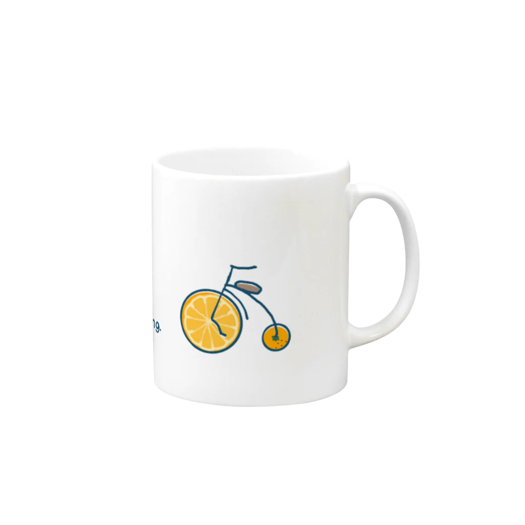 ちろろ路の自転車 Mug :right side of the handle