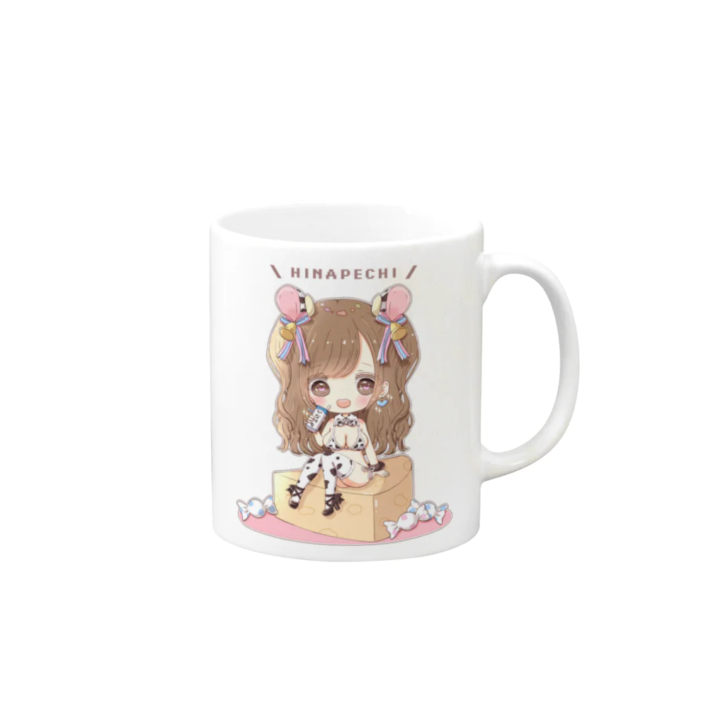 麻倉ひな子🦄🌸ひなぺちのひなぺち Mug :right side of the handle