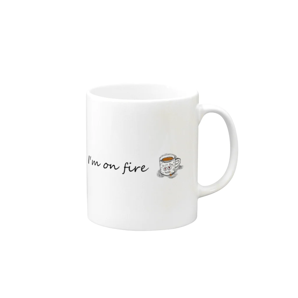 Coffee shop ~I'm on fire ~のコーヒーグッズ Mug :right side of the handle