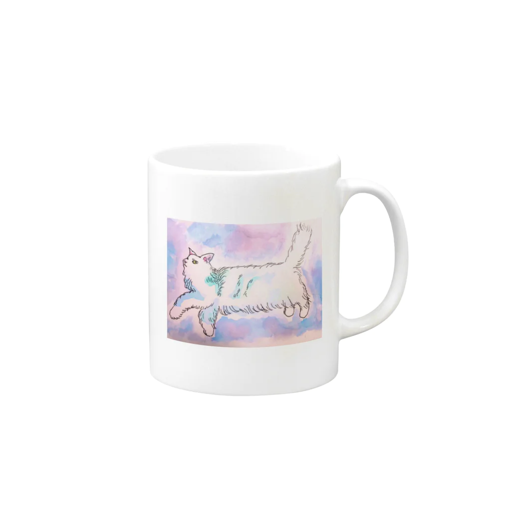 ぺりる屋のふわふわの猫 Mug :right side of the handle