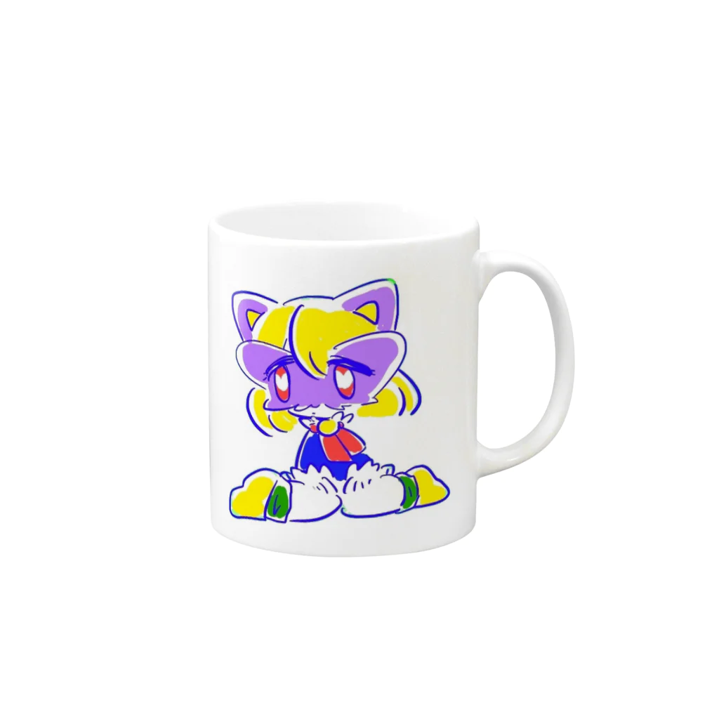 たぴ♦︎春コミ東２二15aのたぴにゃ Mug :right side of the handle