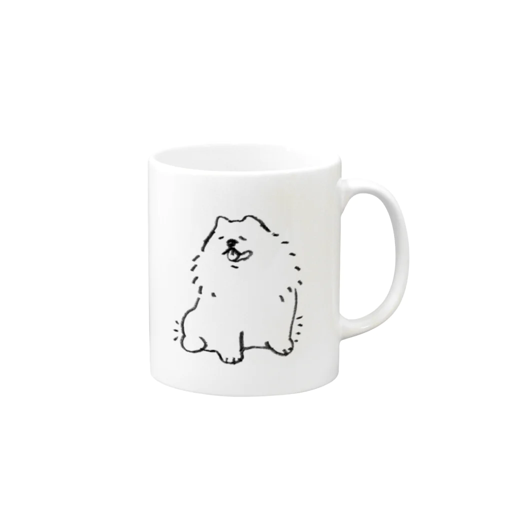 INU dayo SHOPのほがらかチャウチャウ Mug :right side of the handle