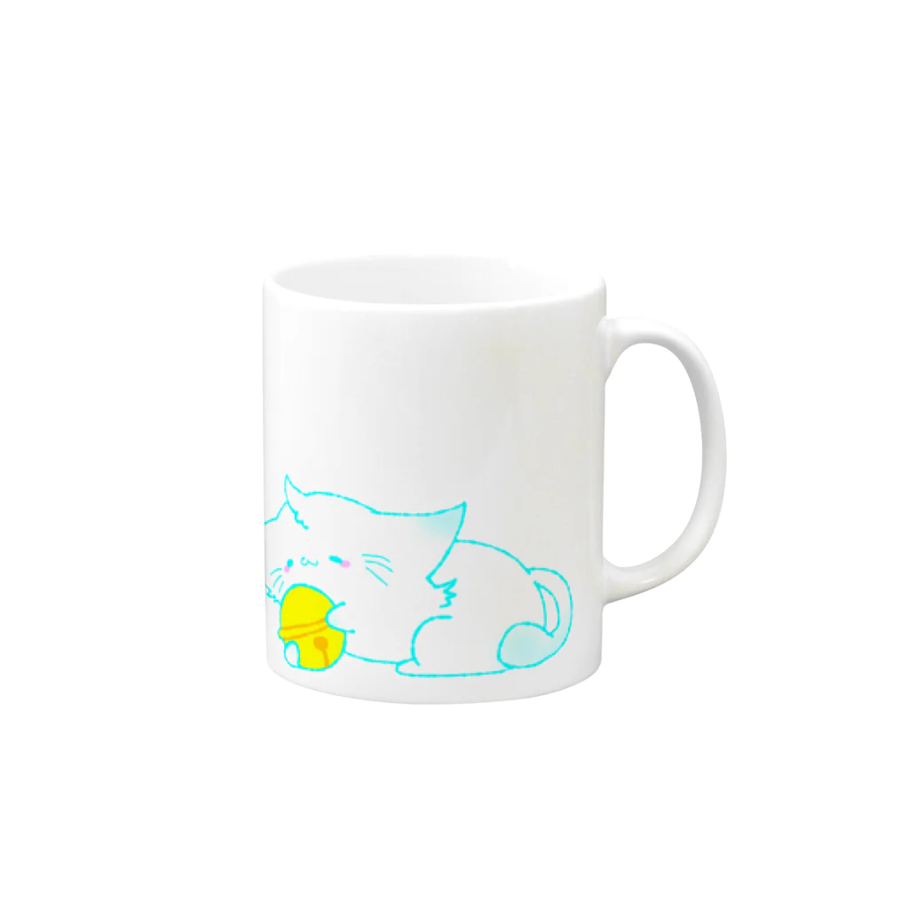 ピコピコハンマーの猫化みるきぃ Mug :right side of the handle