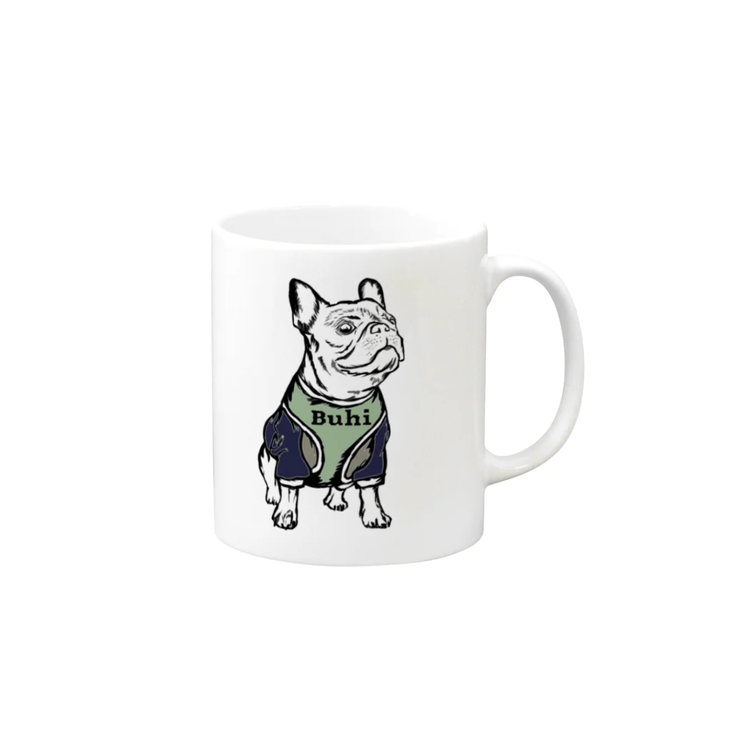 Buhiroomのブヒマグのミ Mug :right side of the handle