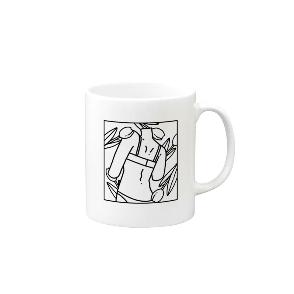 まどろみの温度のうしろすがた 白 Mug :right side of the handle