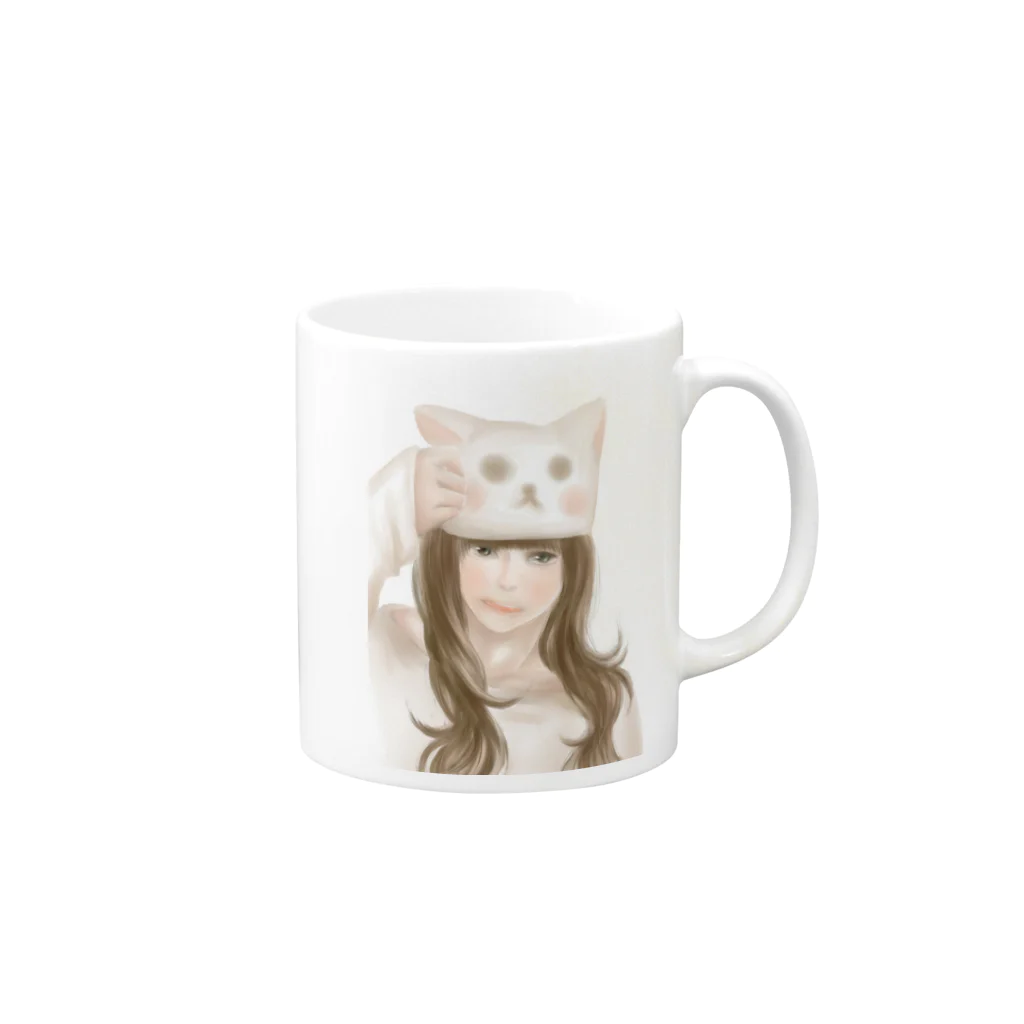 inunohitoのねこのこ Mug :right side of the handle