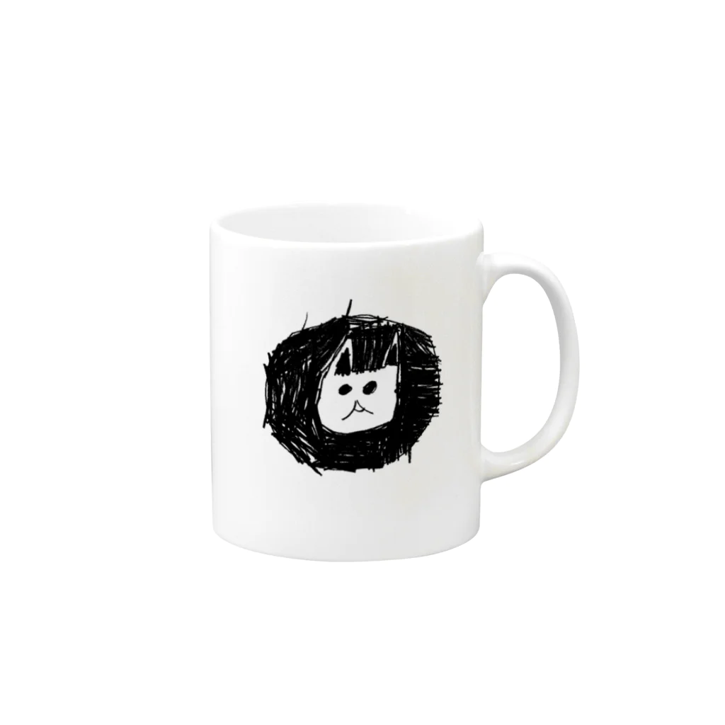 メグミックスのにゃらぴー Mug :right side of the handle