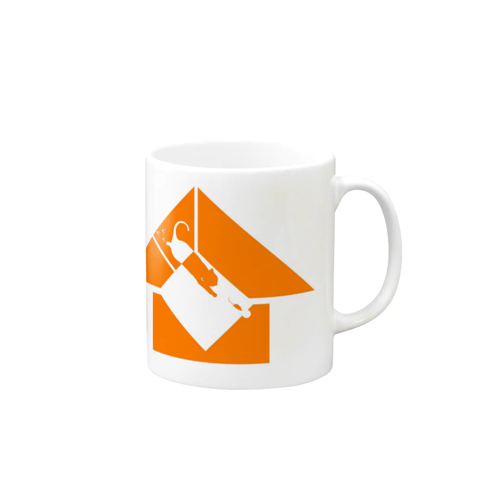 ecolibraのオレンジハウス Mug :right side of the handle