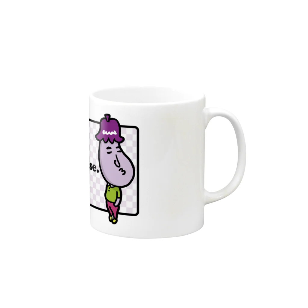 MoTeNaSuくんのモテなすくん 知らんぷり Mug :right side of the handle