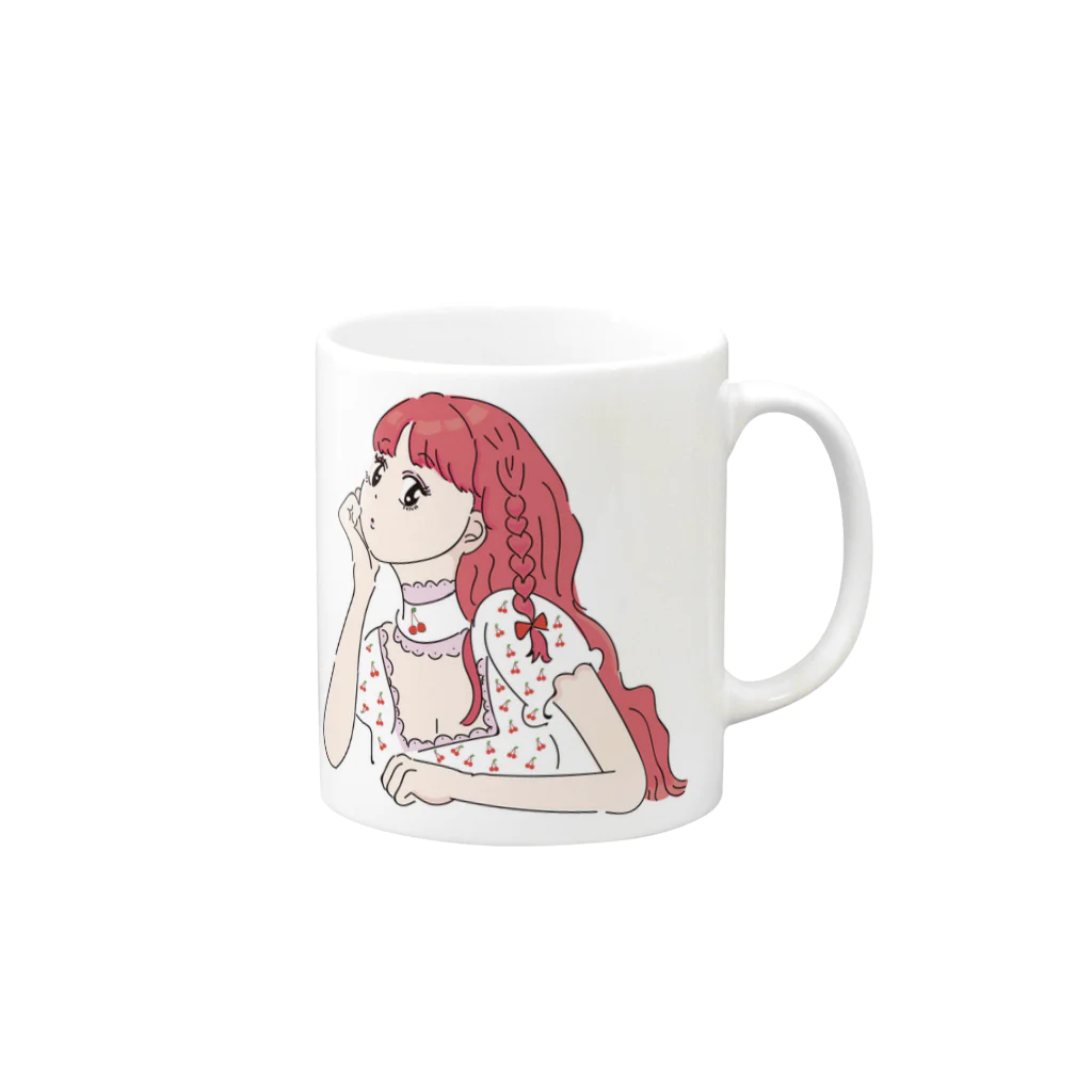 PANKOの女の子④ Mug :right side of the handle