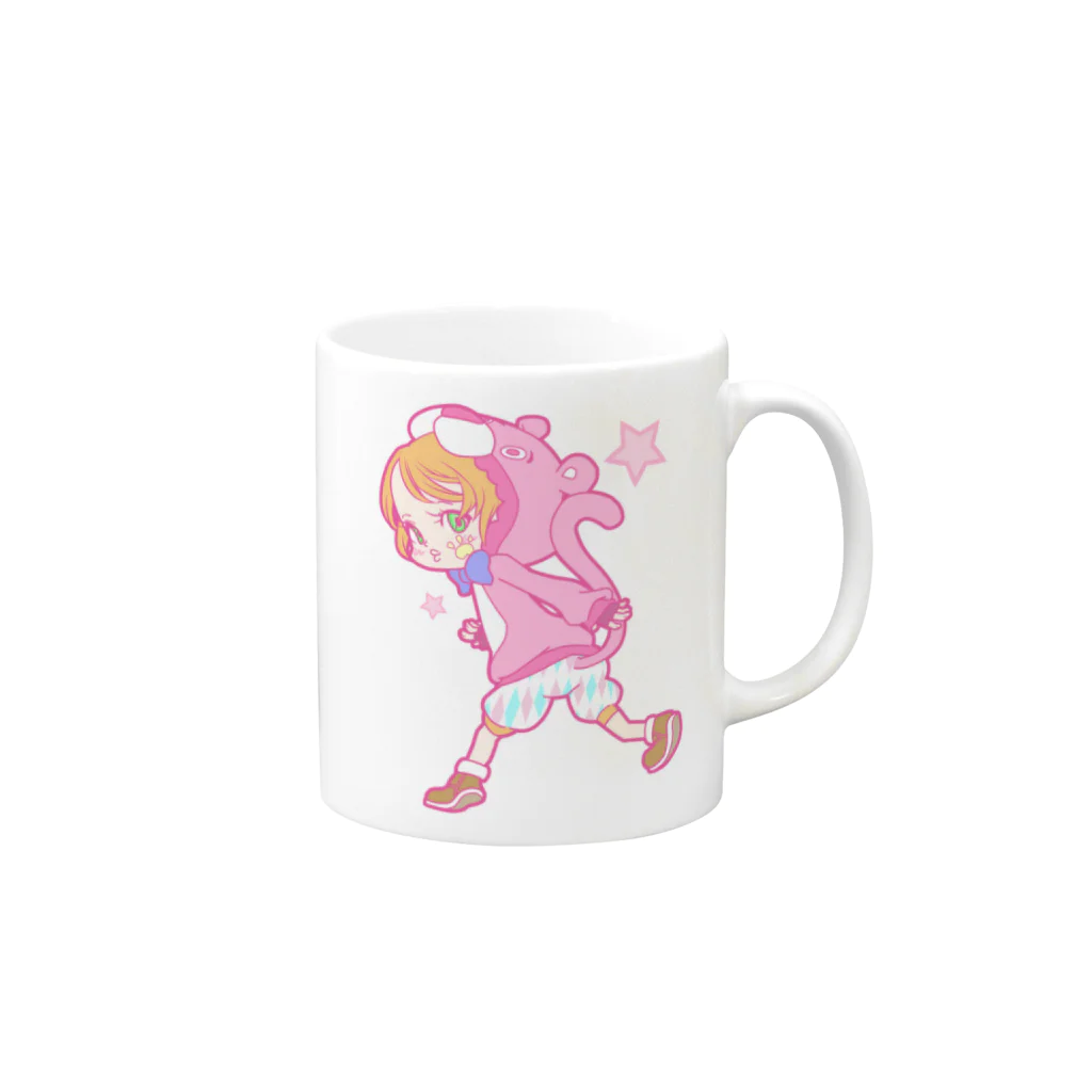 うーにゃ専門店のおけしまさん（ぴんく） Mug :right side of the handle