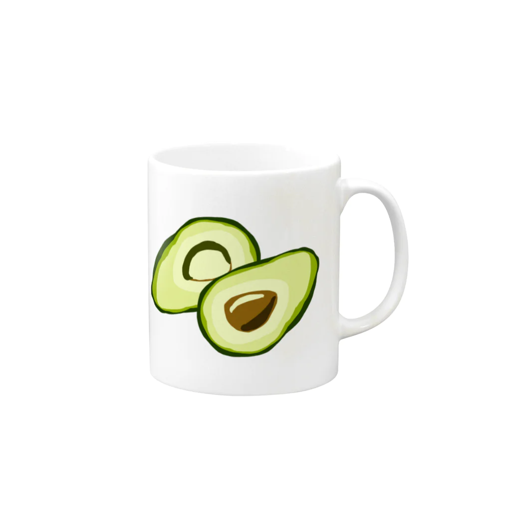 H.  Kinoのavocado Mug :right side of the handle