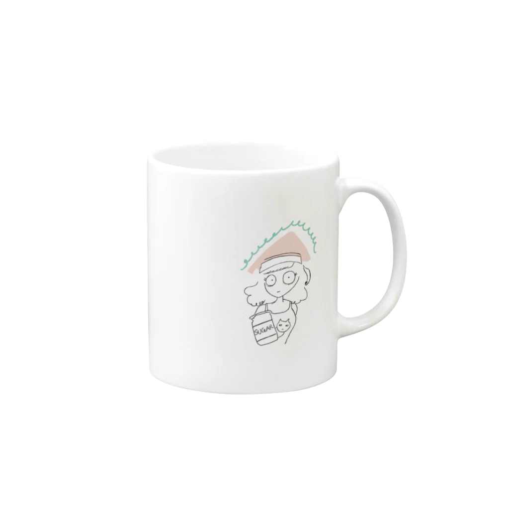 MOMOのnon sugar Mug :right side of the handle