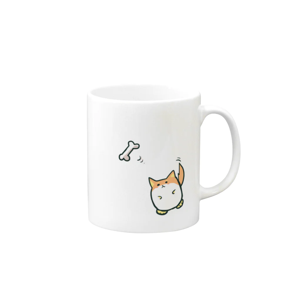 ふぃっしんぐのしばいぬと骨 Mug :right side of the handle