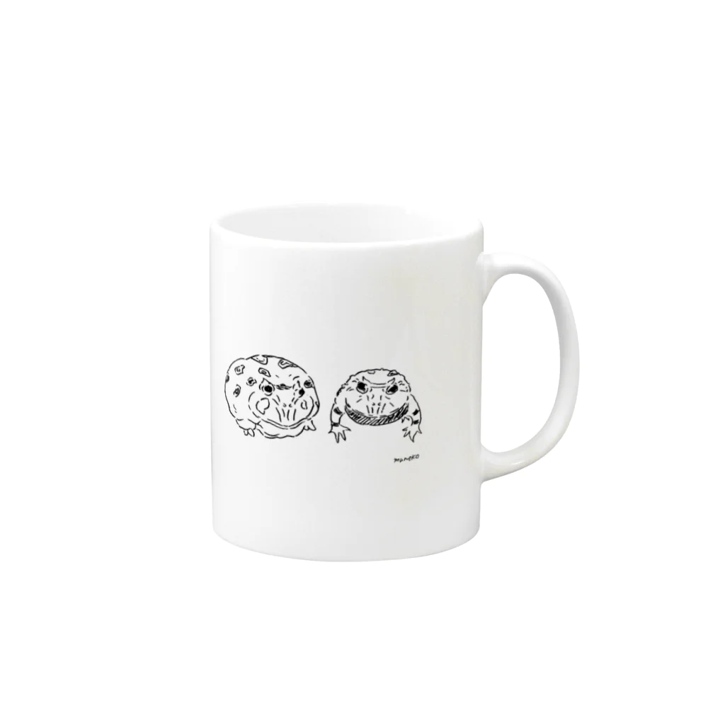 ピエールストア　pierre storeの２匹のツノガエル  Mug :right side of the handle