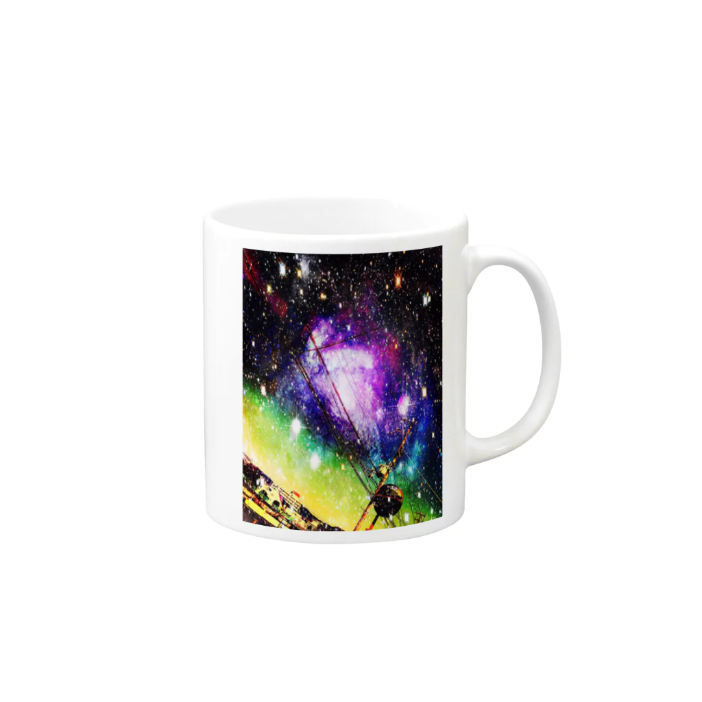 白夢の宇宙色マグ Mug :right side of the handle