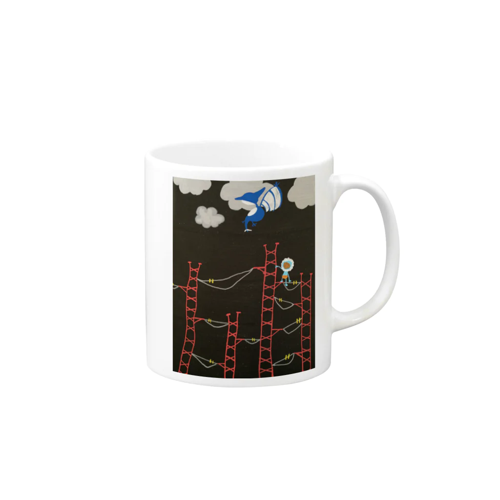 すけまるの氷山のぼる人 Mug :right side of the handle