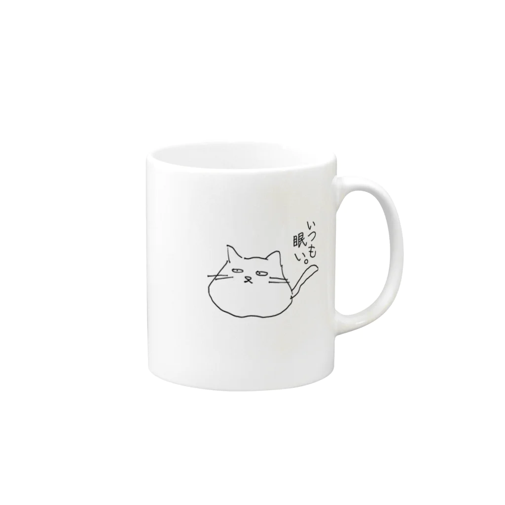 ゆるふわ本舗 こふれちっく。のゆるどろ猫 Mug :right side of the handle