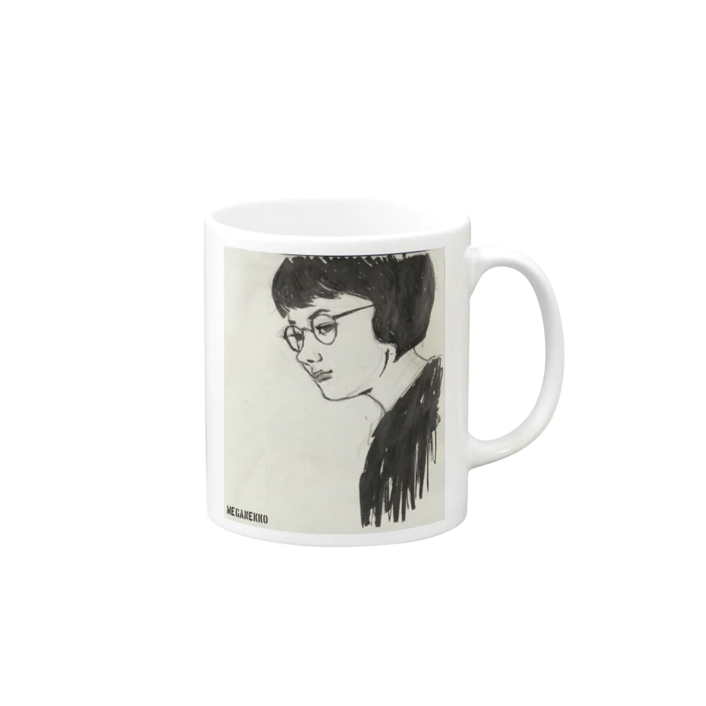 EMK SHOPSITE のめがねっ子 Mug :right side of the handle