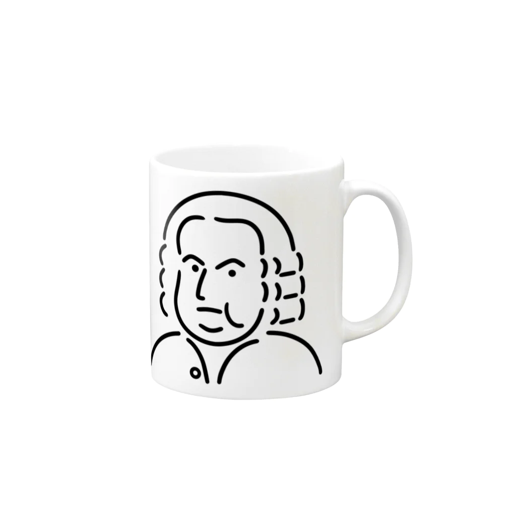 Aliviostaのバッハ イラスト 3 Mug :right side of the handle