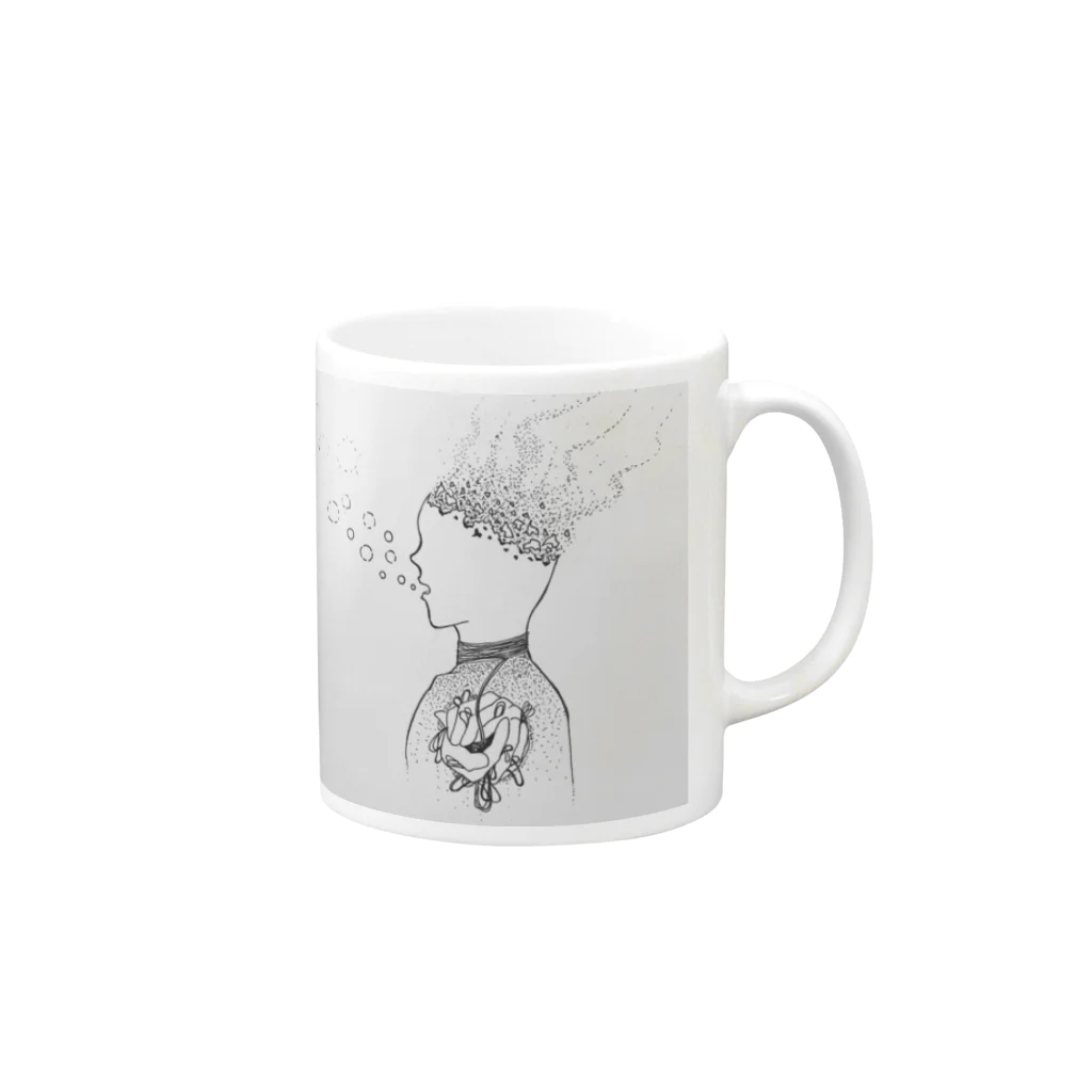 mknのDisappear and disappear Mug :right side of the handle