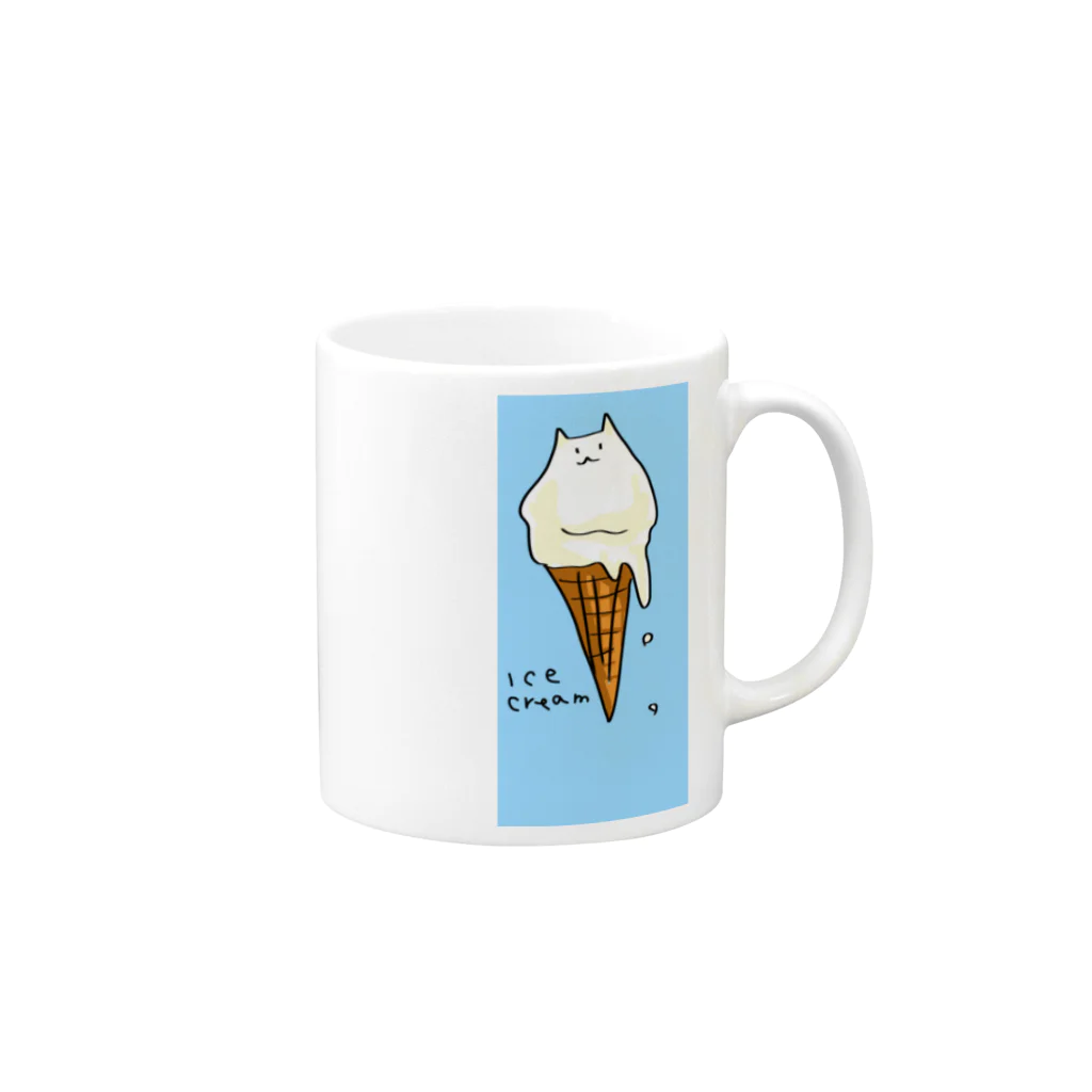 いびつなせんがのねこアイス Mug :right side of the handle