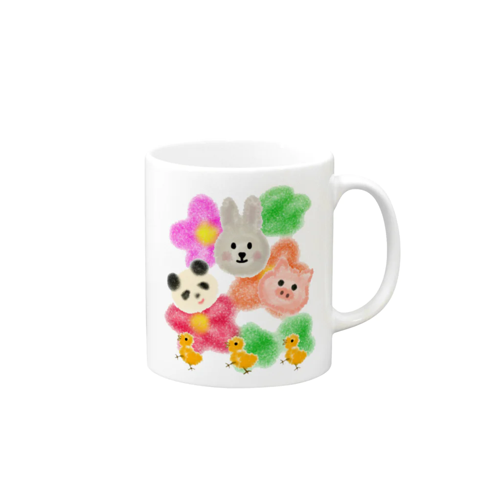 takeminのフラワー&アニマル Mug :right side of the handle