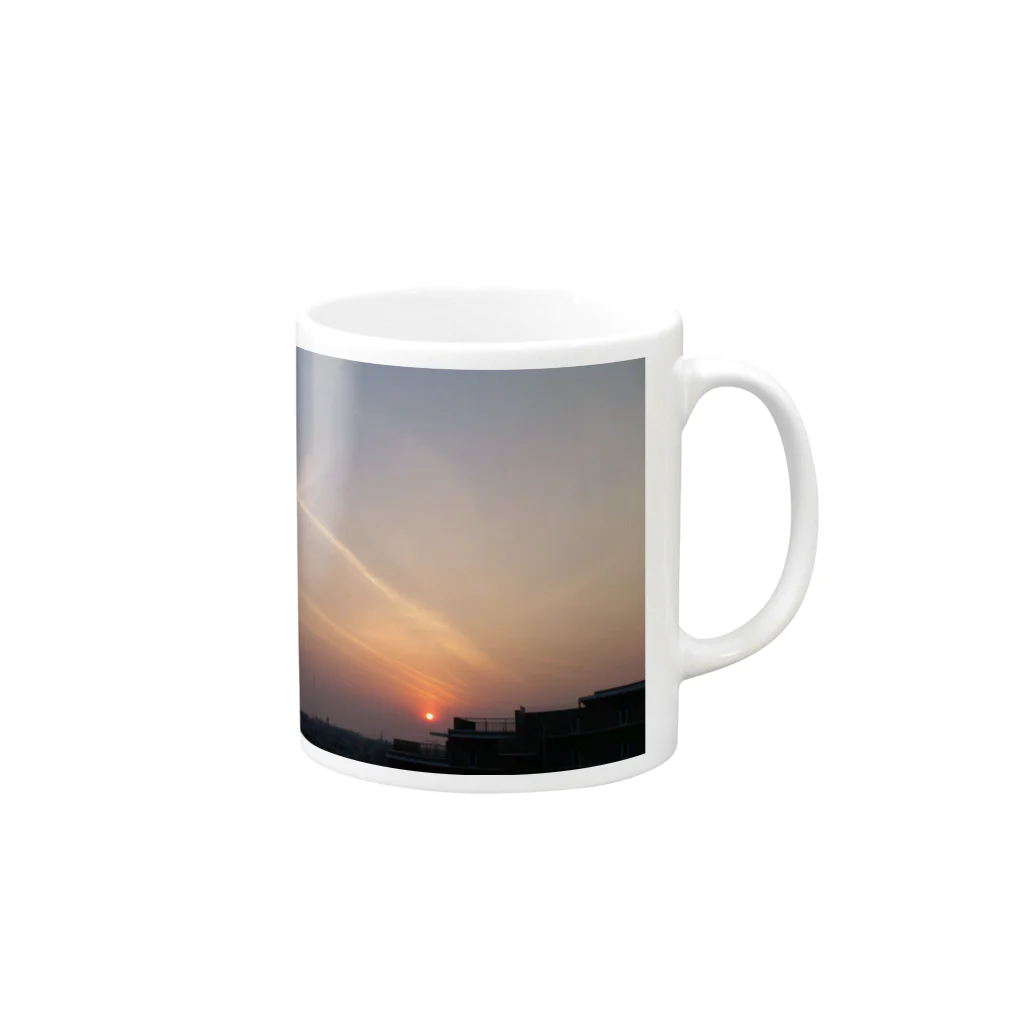 とり毛の夕暮れとえびのお寿司 Mug :right side of the handle