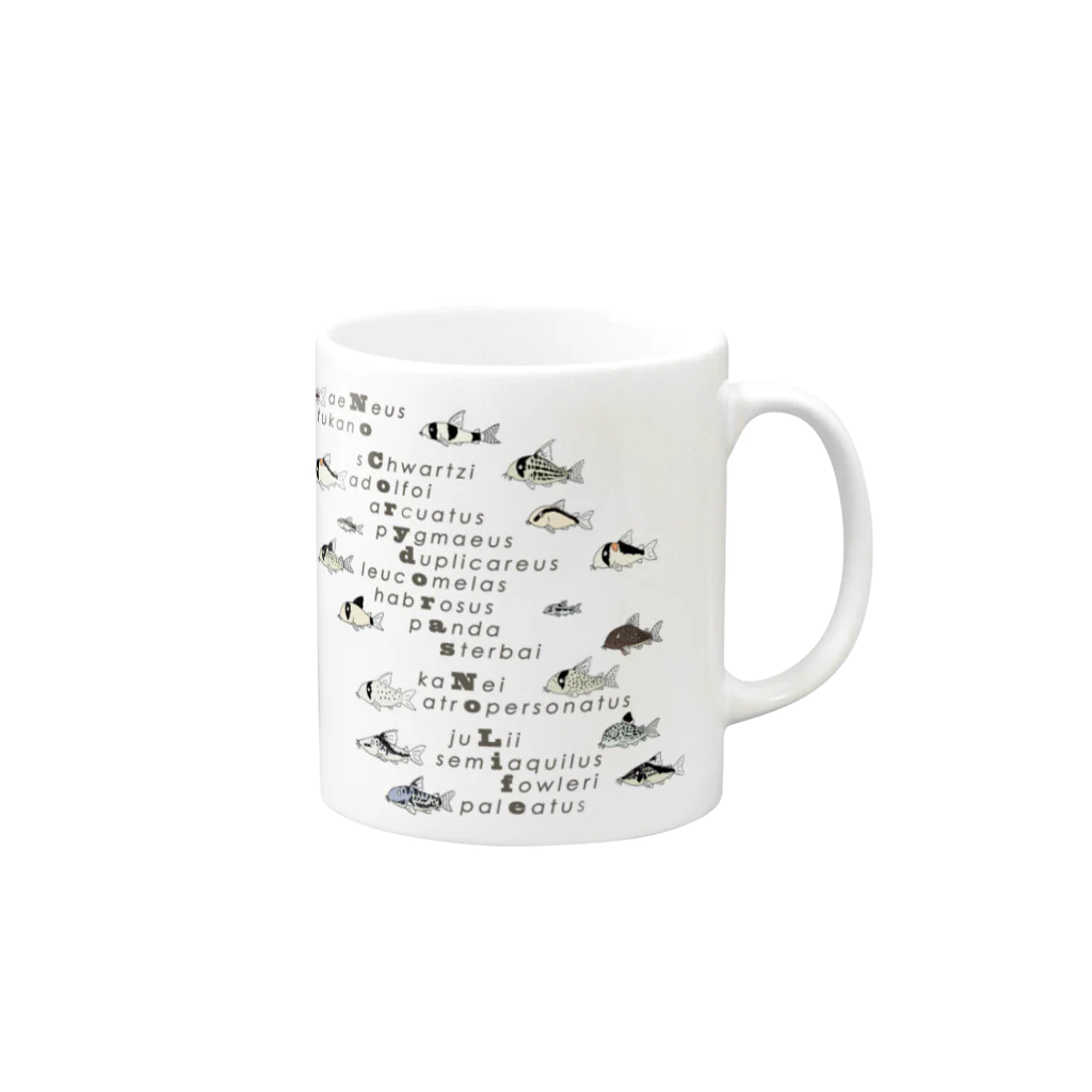 ぺんぎん丸のNo Corydoras No Life Mug :right side of the handle