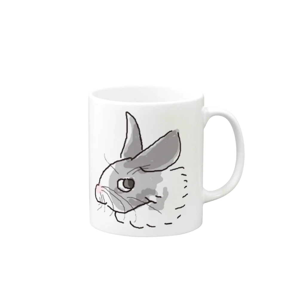 月兎亭のｽﾝｯうさぎ Mug :right side of the handle