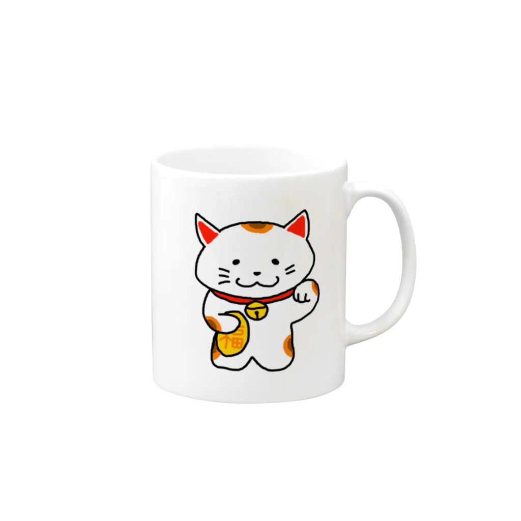 えかきにゃんこのお店♪のまねきねこ Mug :right side of the handle