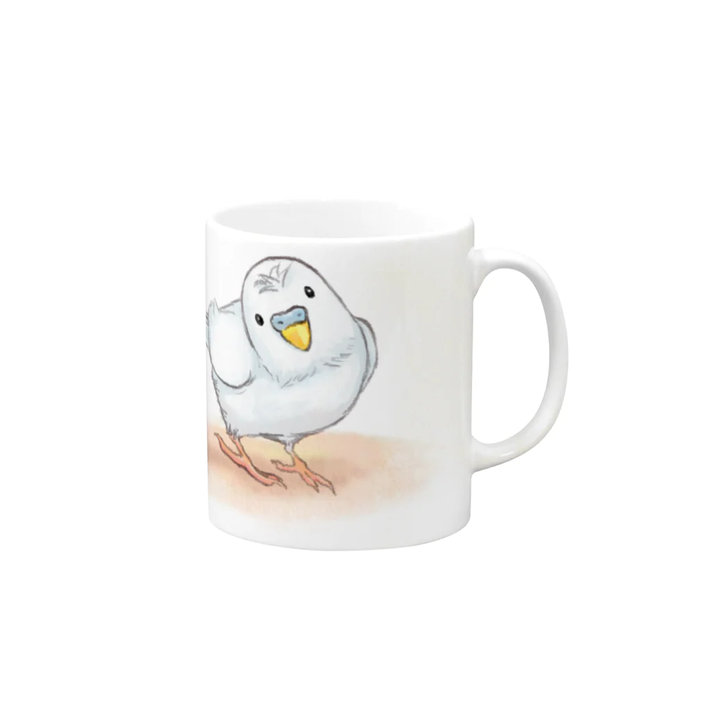 まめるりはことりのセキセイインコ　レティ【まめるりはことり】 Mug :right side of the handle