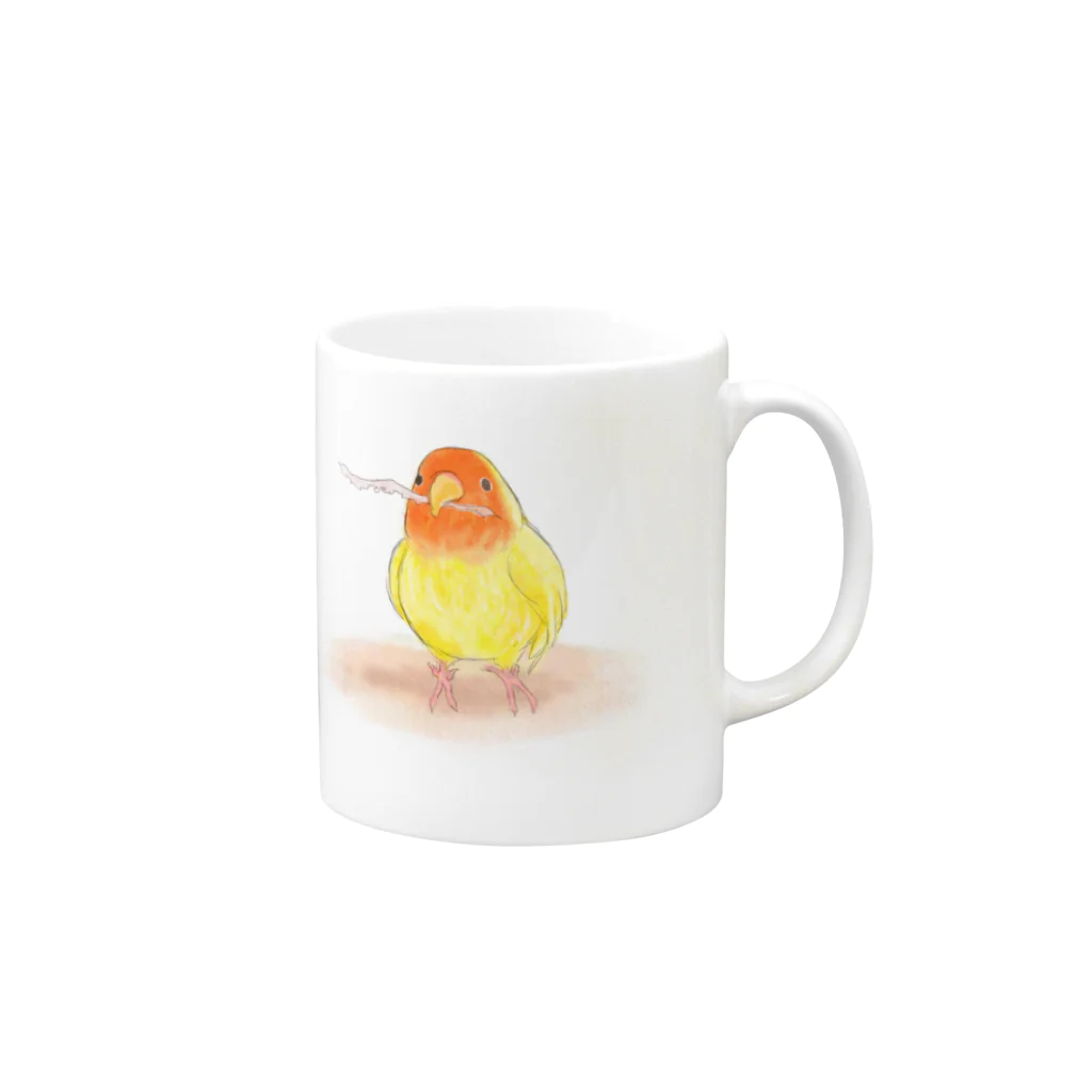 まめるりはことりのコザクラインコ　レイ【まめるりはことり】 Mug :right side of the handle