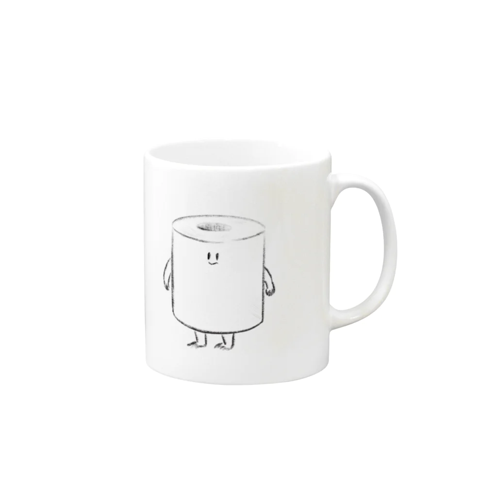 どんどこ魔術ショッピングのトイレットペーパーくん Mug :right side of the handle