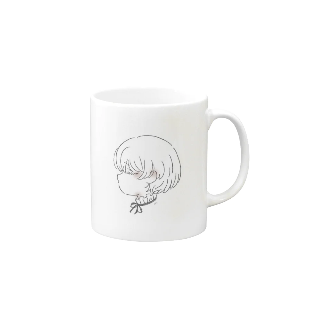 白藤佑の横顔の男の子 Mug :right side of the handle