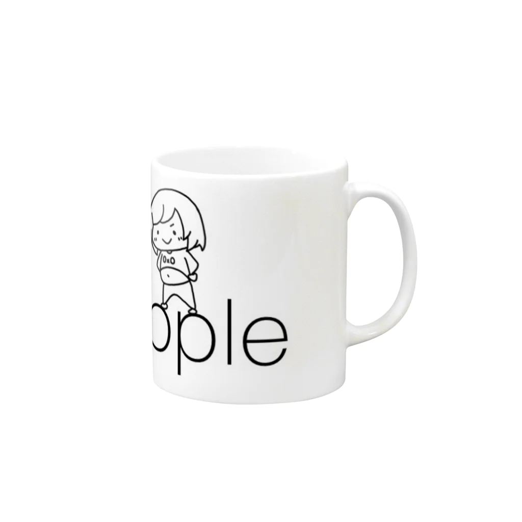 しろりんご牧場のwhiteapple(黒Ver) Mug :right side of the handle