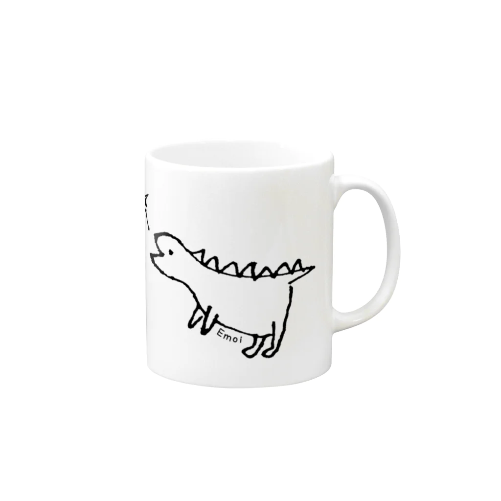 new syrupのemoi saurus（獣脚類） Mug :right side of the handle