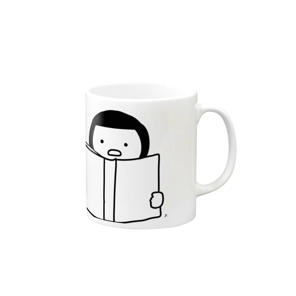 yuki＊marのブックガール Mug :right side of the handle