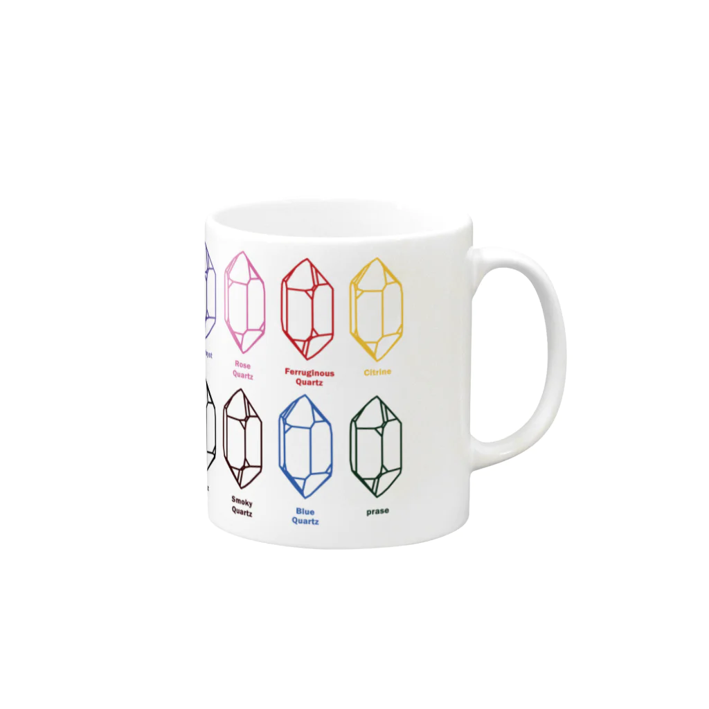 クリスタルポケットの鉱式-SQUARE.crystallogram5.3multi-quartz Mug :right side of the handle