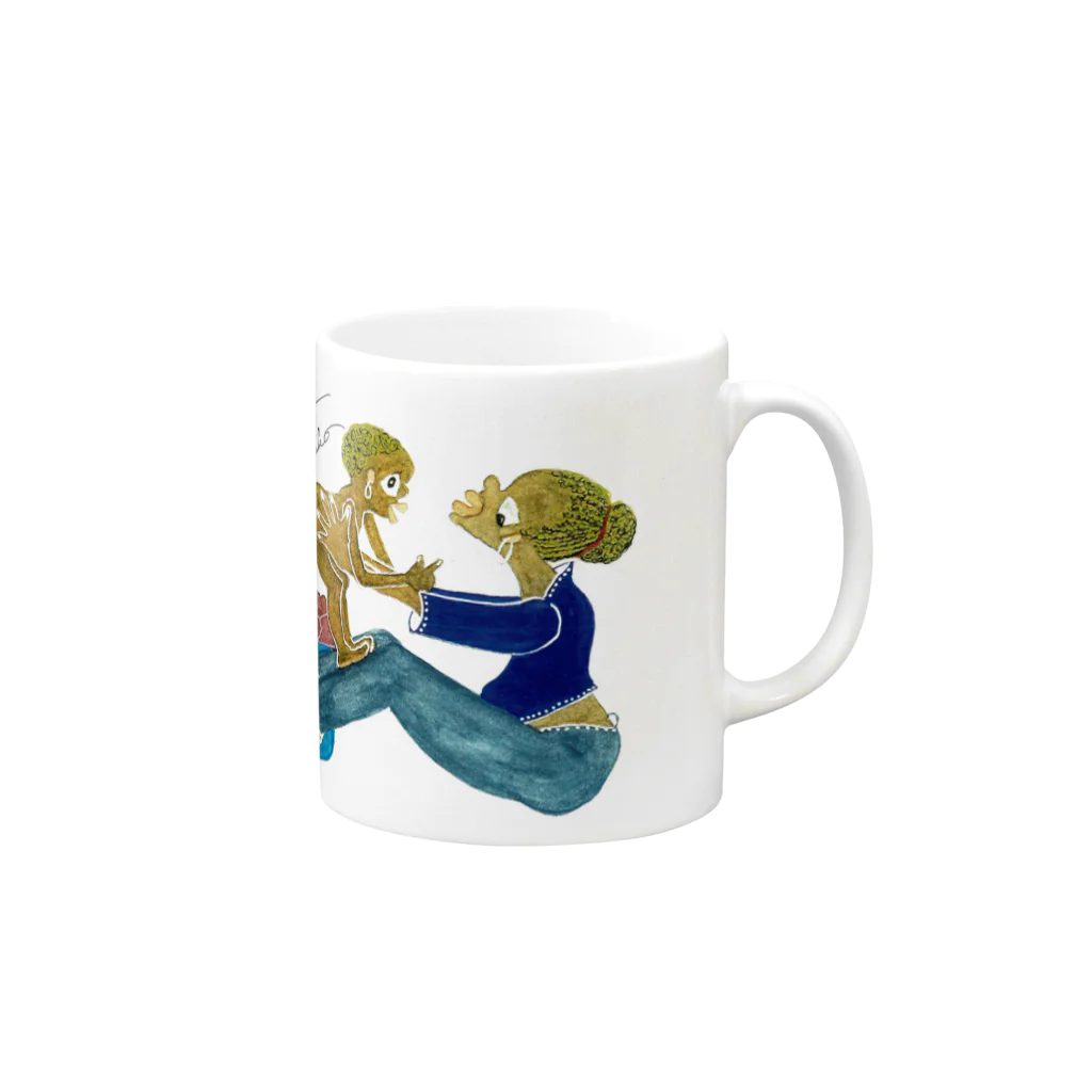 マダム・タカコshop　(byジャズ ビレバン)のLove Love Baby Mug :right side of the handle