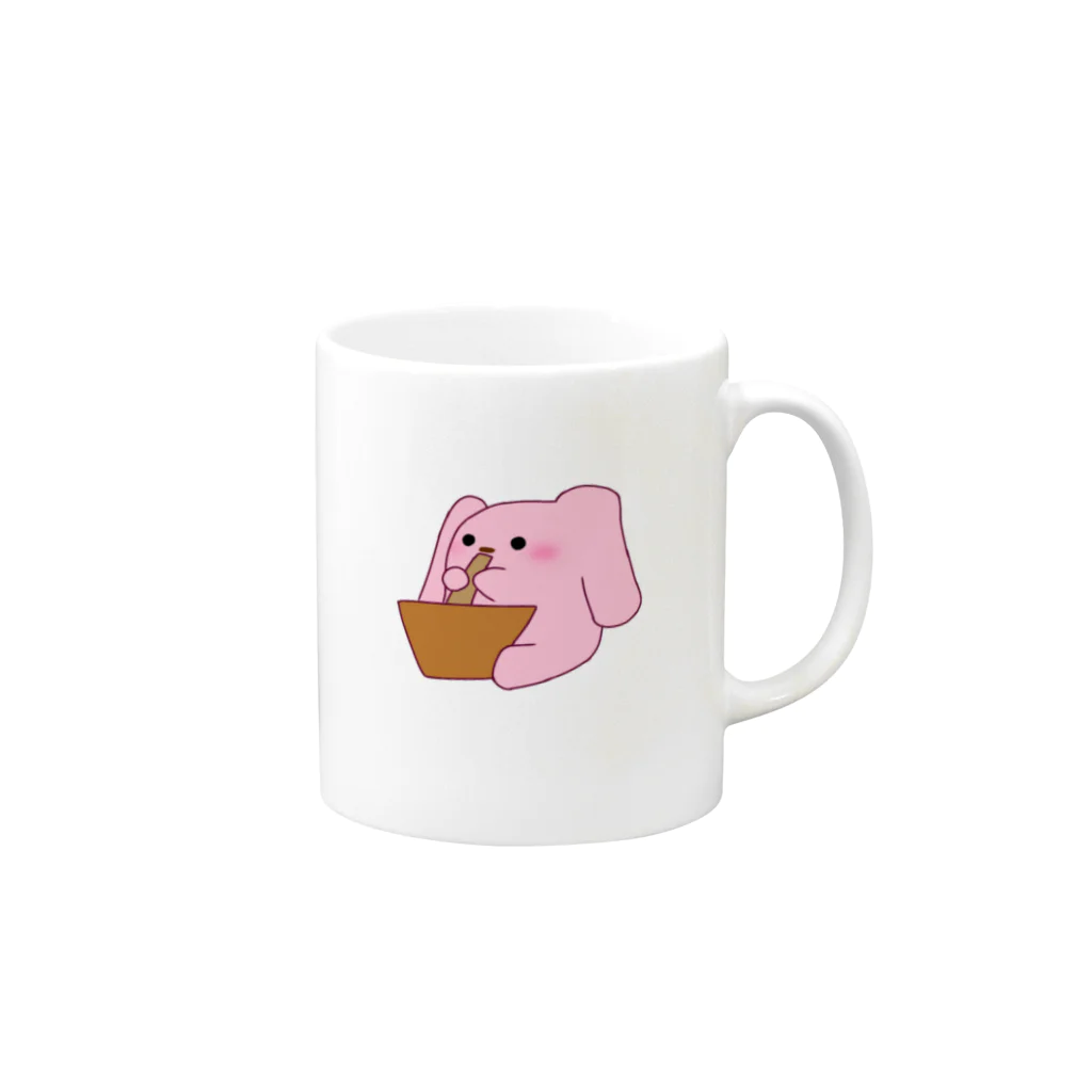 うしゃあしゃのお店のごまをするうしゃあしゃ Mug :right side of the handle