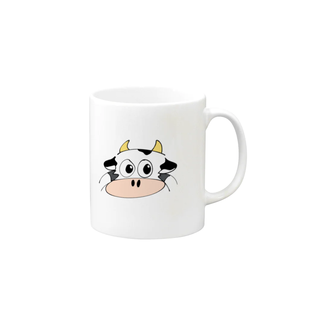 いなりのうし(色) Mug :right side of the handle