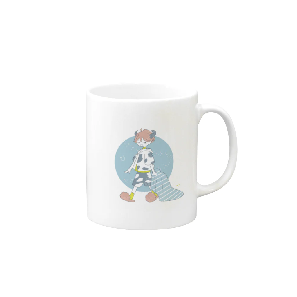 るーく屋のおうし座の男の子 Mug :right side of the handle