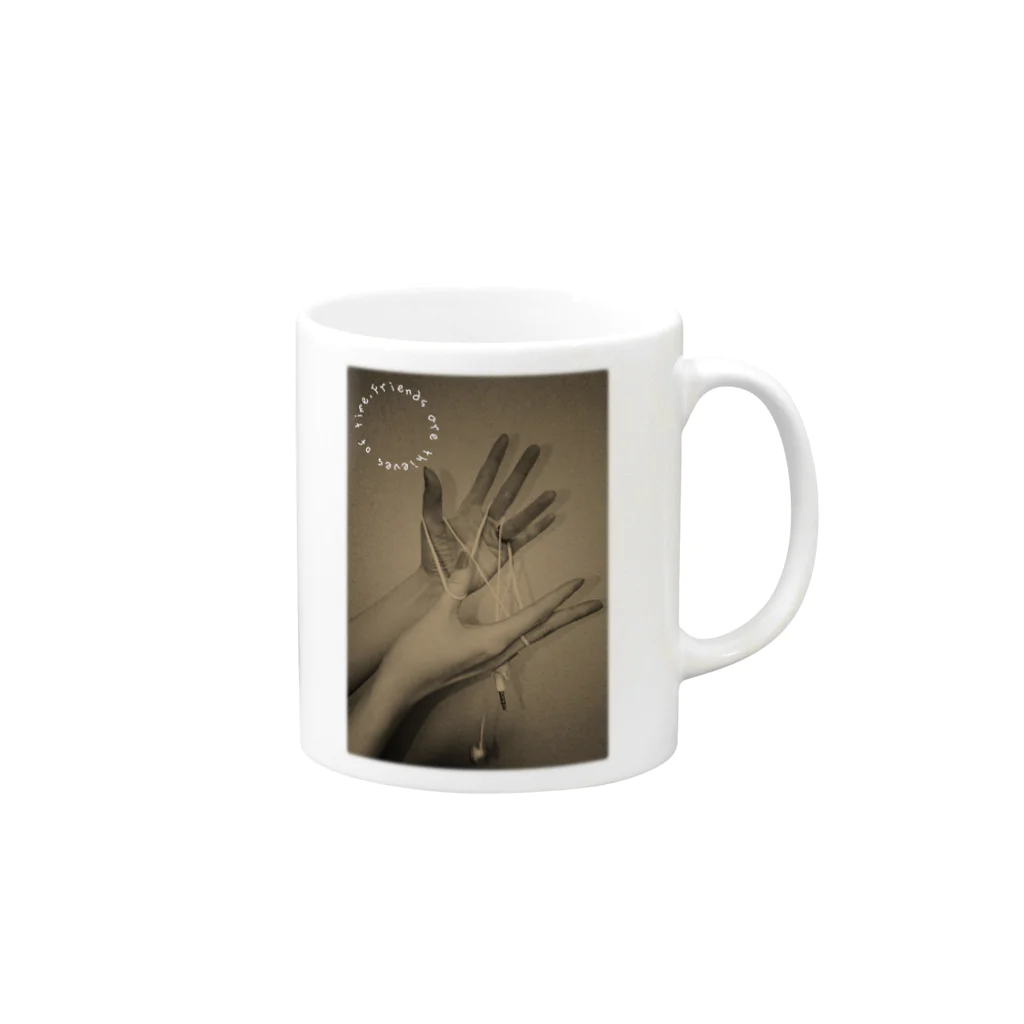 ダイナマイト87ねこ大商会のFriends are thieves of time. Mug :right side of the handle