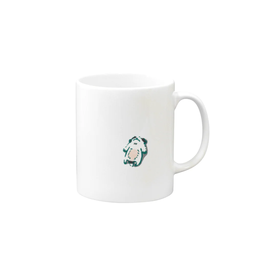 イマイモモコのたおれるイヌ Mug :right side of the handle