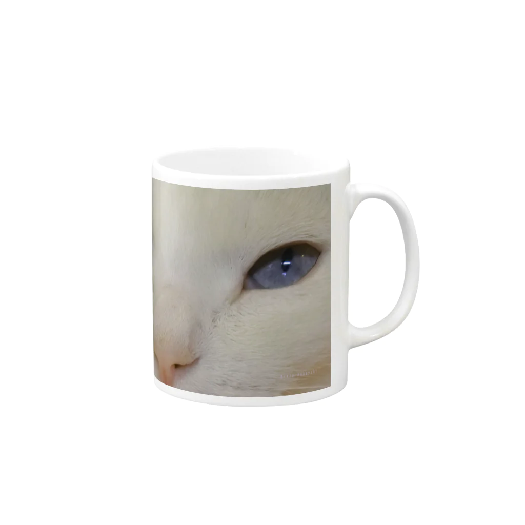 小林　zincのオッドアイcat Mug :right side of the handle