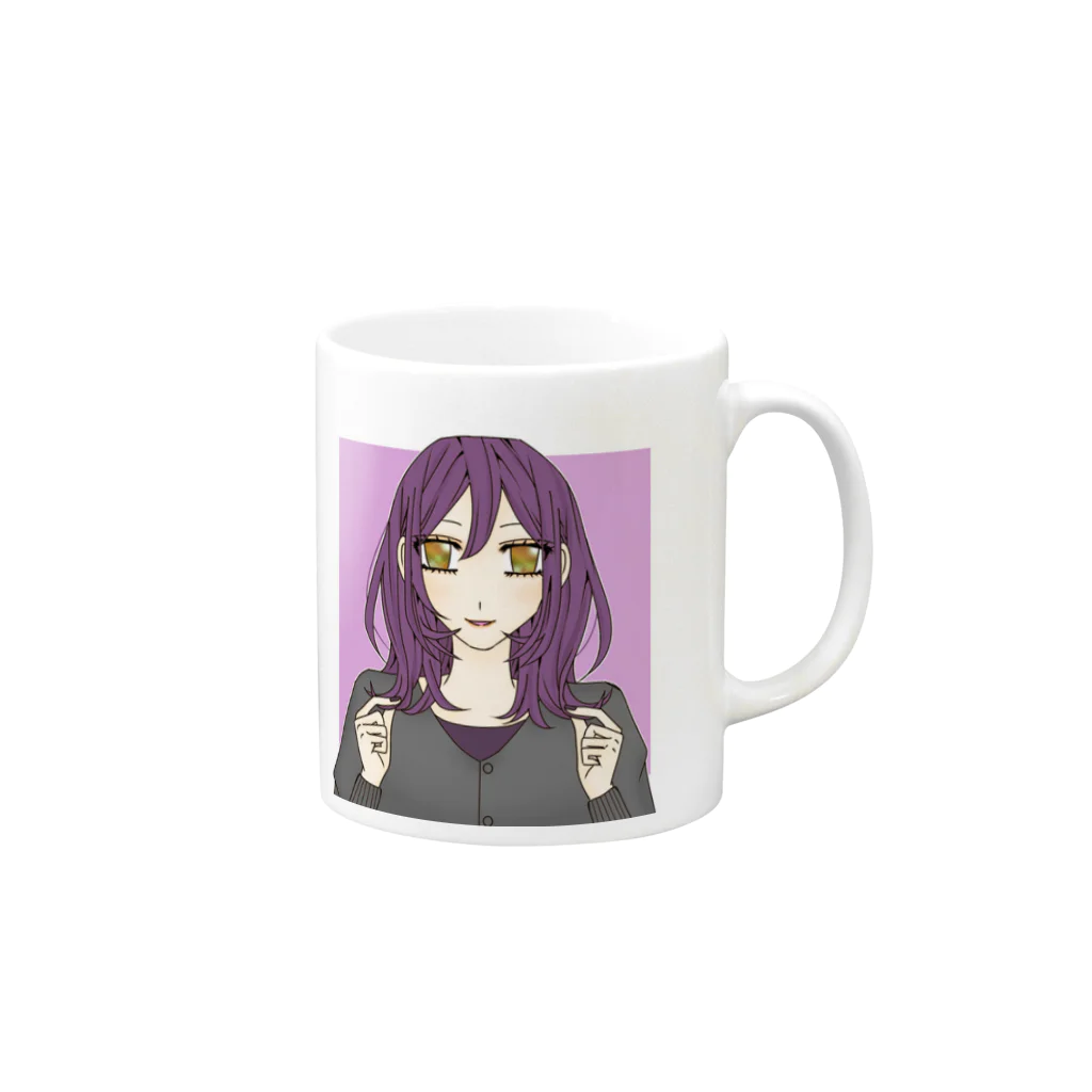 ガールズルームの桃ミディアムさん Mug :right side of the handle