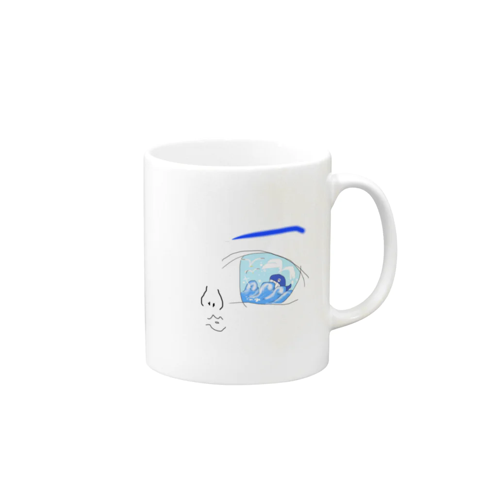 チェルシーSHOPの瞳の中に＃Sea Mug :right side of the handle